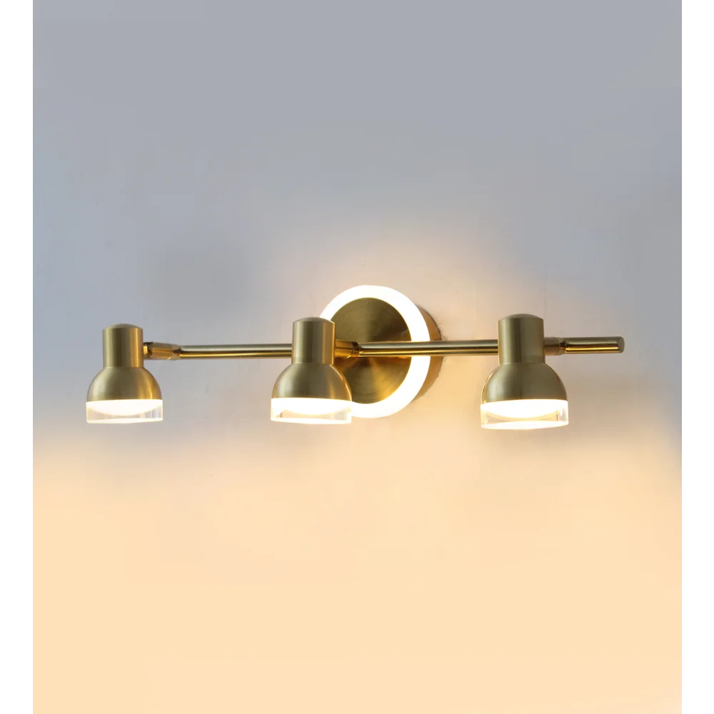 Golden Glow : Luxe Triple-Head Picture Light With LED Backplate | SKE-180012