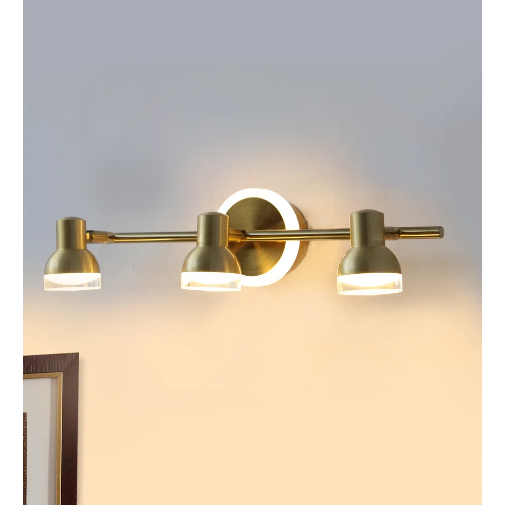 Golden Glow : Luxe Triple-Head Picture Light With LED Backplate | SKE-180012