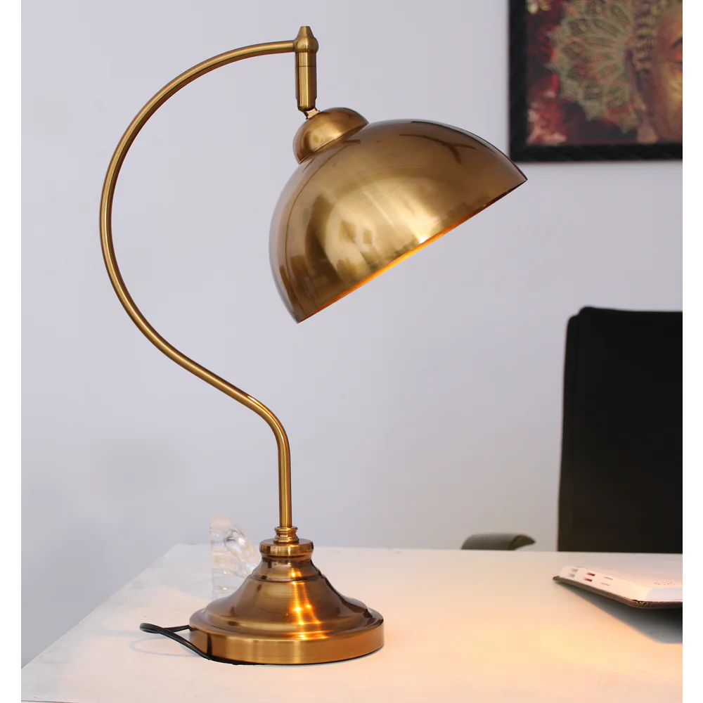 Antique Brass Finish Table Lamp for Study & Office | SKE - 150004