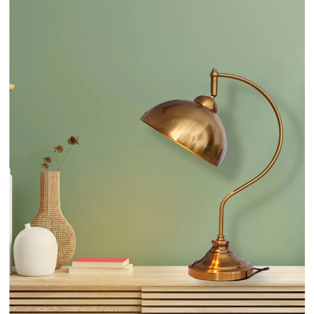 Antique Brass Finish Table Lamp for Study & Office | SKE - 150004