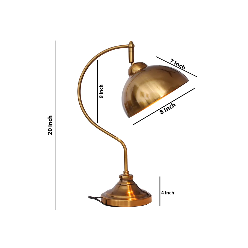 Antique Brass Finish Table Lamp for Study & Office | SKE - 150004