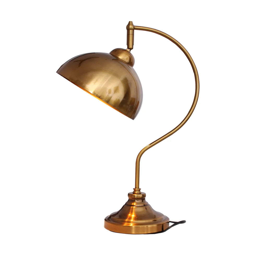 Antique Brass Finish Table Lamp for Study & Office | SKE - 150004