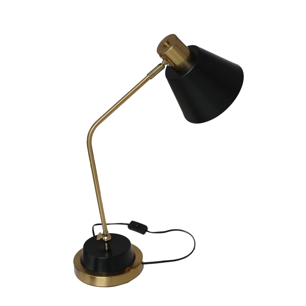 Black and Gold Metal Modern Table Lamp for Study | SKE - 150005