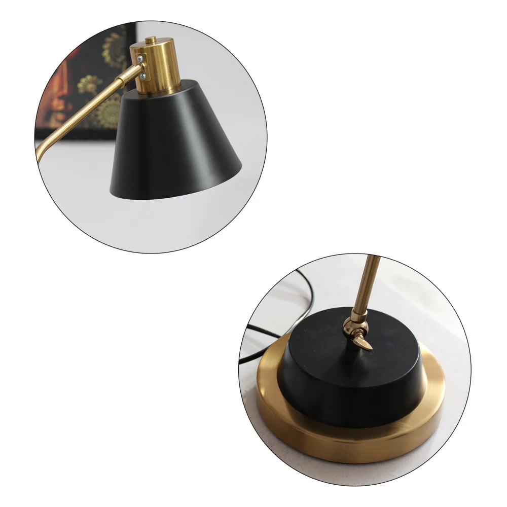 Black and Gold Metal Modern Table Lamp for Study | SKE - 150005