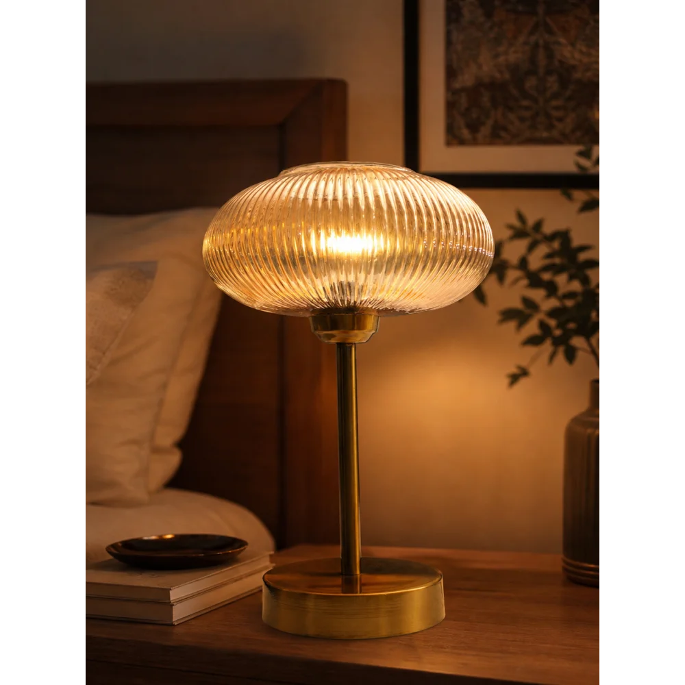 Aurora Ribbed Glass Table Lamp | SKE-150008_ARGTL