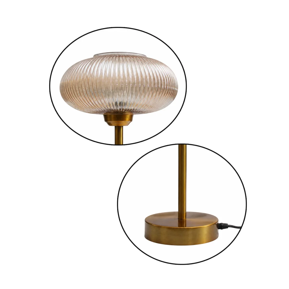 Aurora Ribbed Glass Table Lamp | SKE-150008_ARGTL