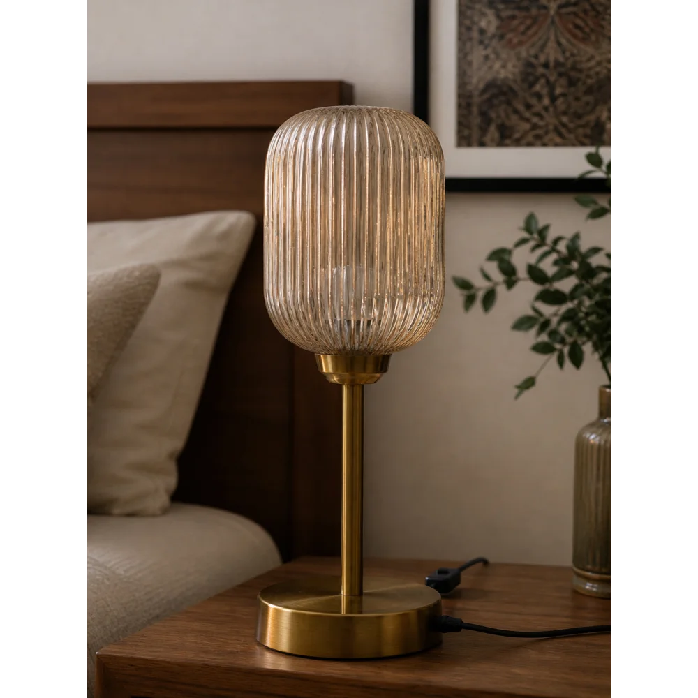Elara Ribbed Cylinder Table Lamp | SKE-1500010_ERCTL
