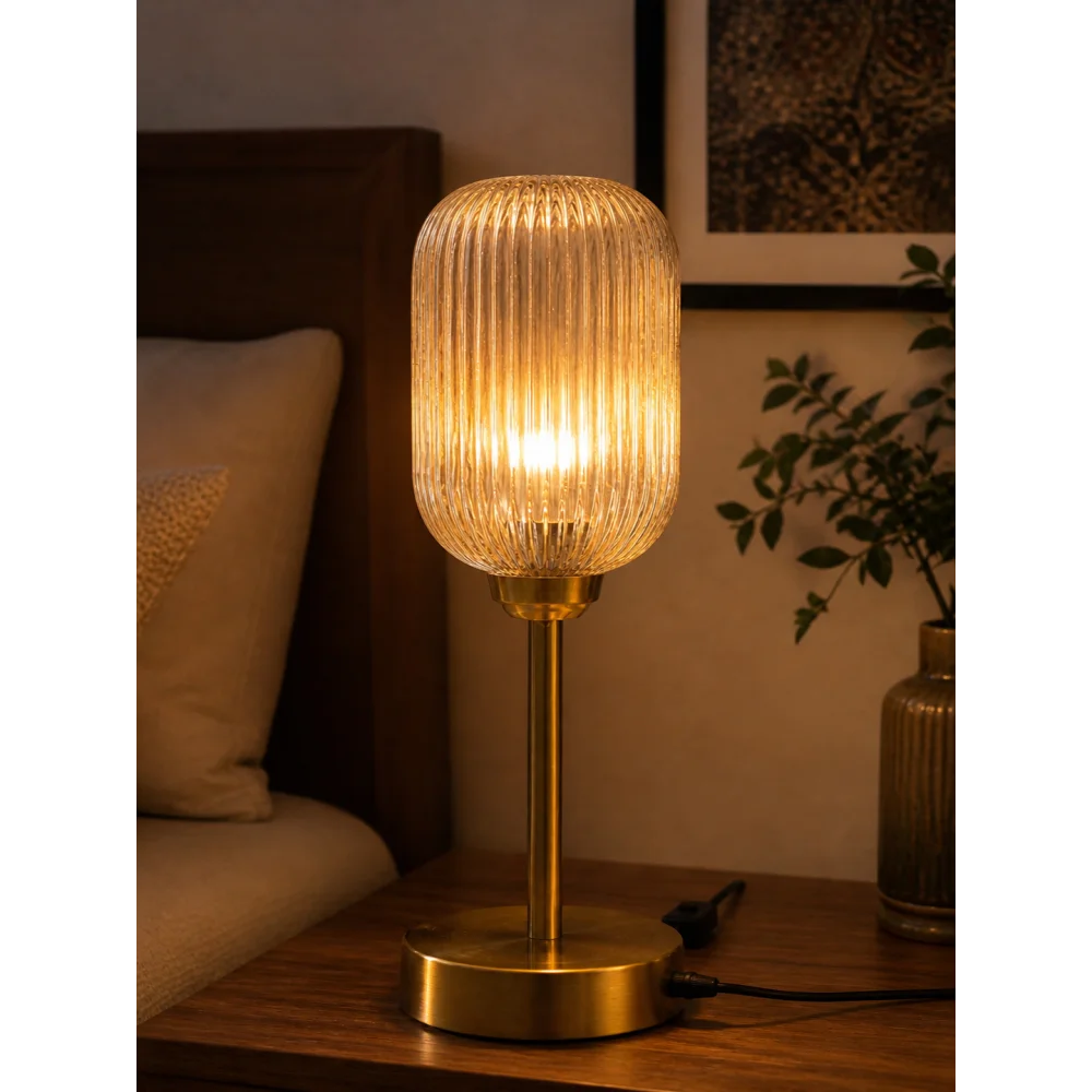 Elara Ribbed Cylinder Table Lamp | SKE-1500010_ERCTL
