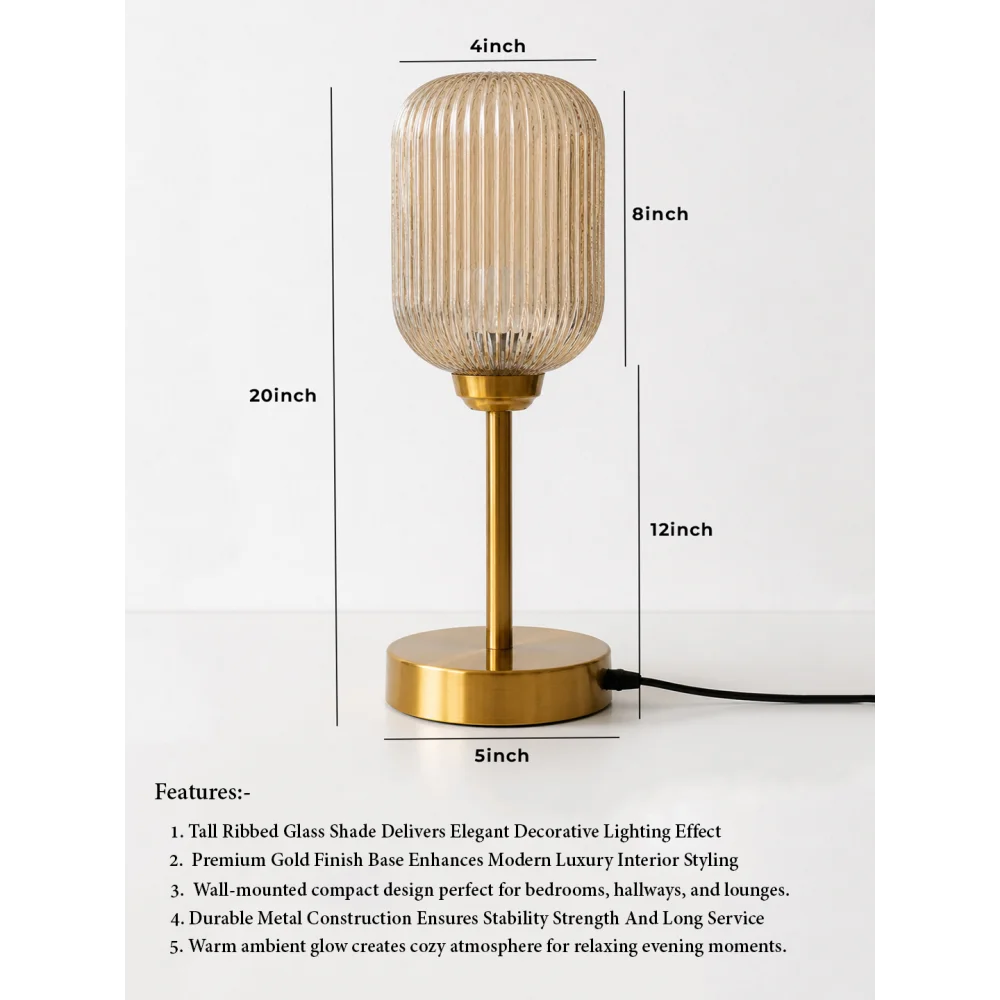 Elara Ribbed Cylinder Table Lamp | SKE-1500010_ERCTL