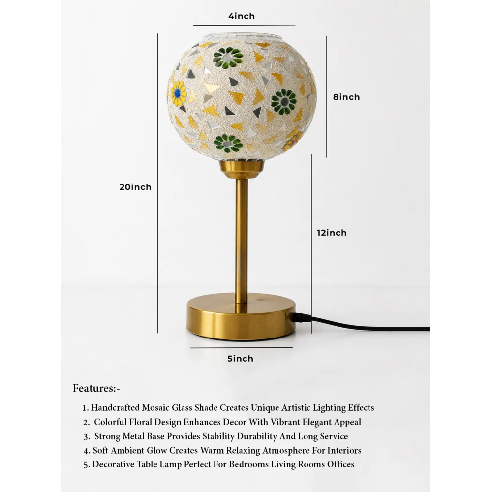 Boho Mosaic Flower Table Lamp | SKE-1500011_BMFTL