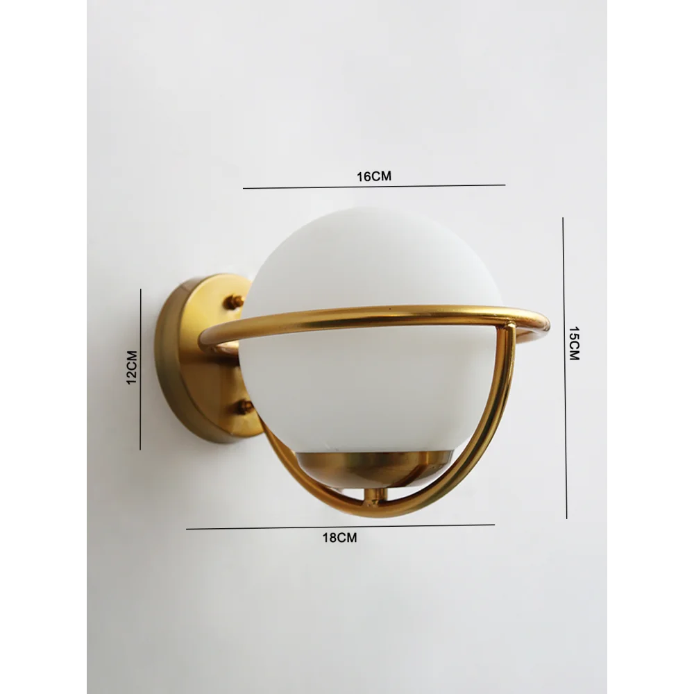 Elegant Globe Wall Sconce in Brushed Brass | SKE-140059