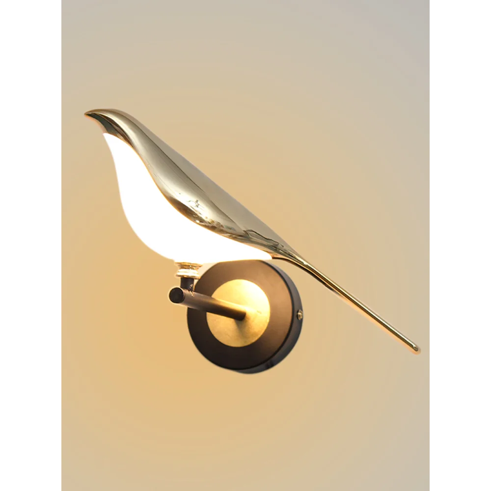 Elegant Golden Bird-Shaped Wall Light for Bedroom & Living Room | SKE-140053_LEDBS