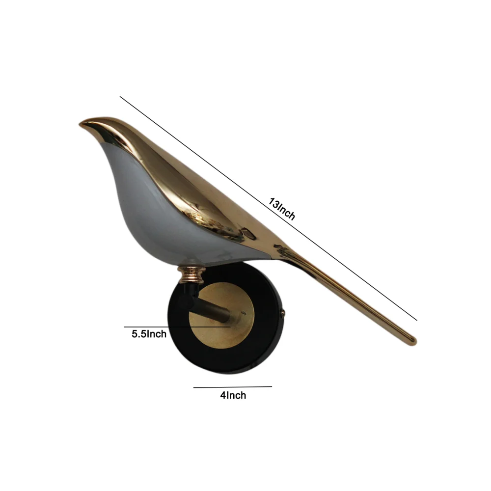 Elegant Golden Bird-Shaped Wall Light for Bedroom & Living Room | SKE-140053_LEDBS