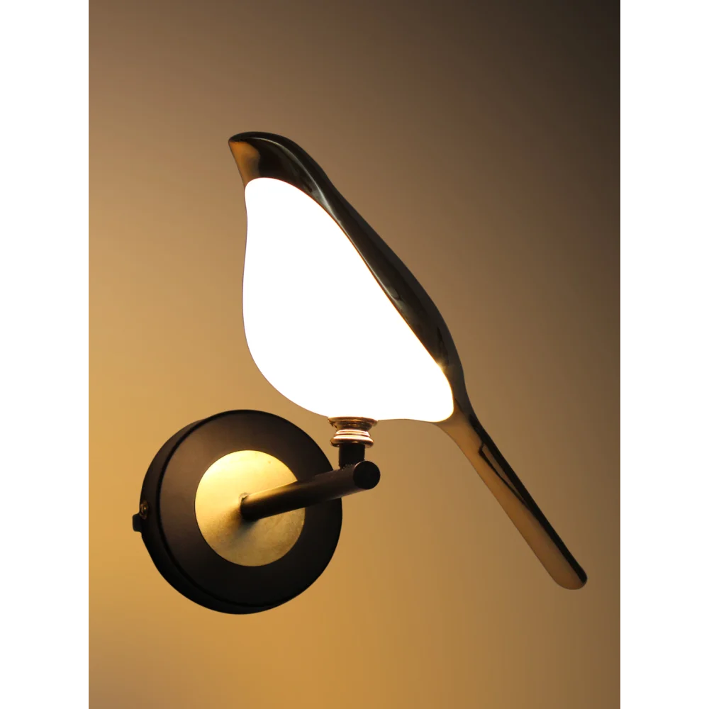 Elegant Golden Bird-Shaped Wall Light for Bedroom & Living Room | SKE-140053_LEDBS