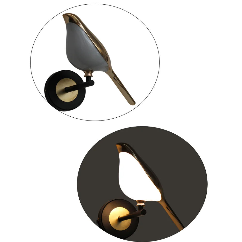 Elegant Golden Bird-Shaped Wall Light for Bedroom & Living Room | SKE-140053_LEDBS