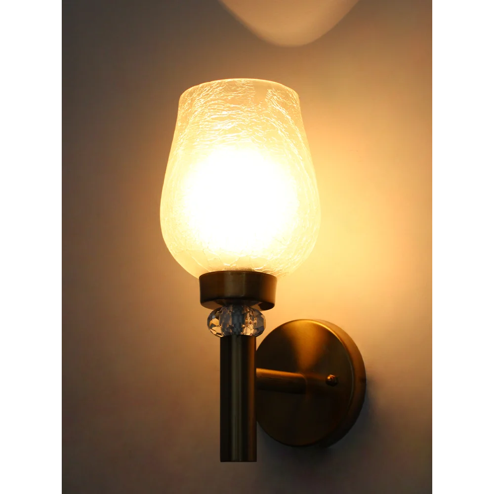 Elegant Vintage Wall Sconce Light with Frosted Glass | SKE-140041_CWG