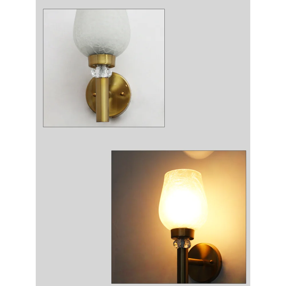 Elegant Vintage Wall Sconce Light with Frosted Glass | SKE-140041_CWG