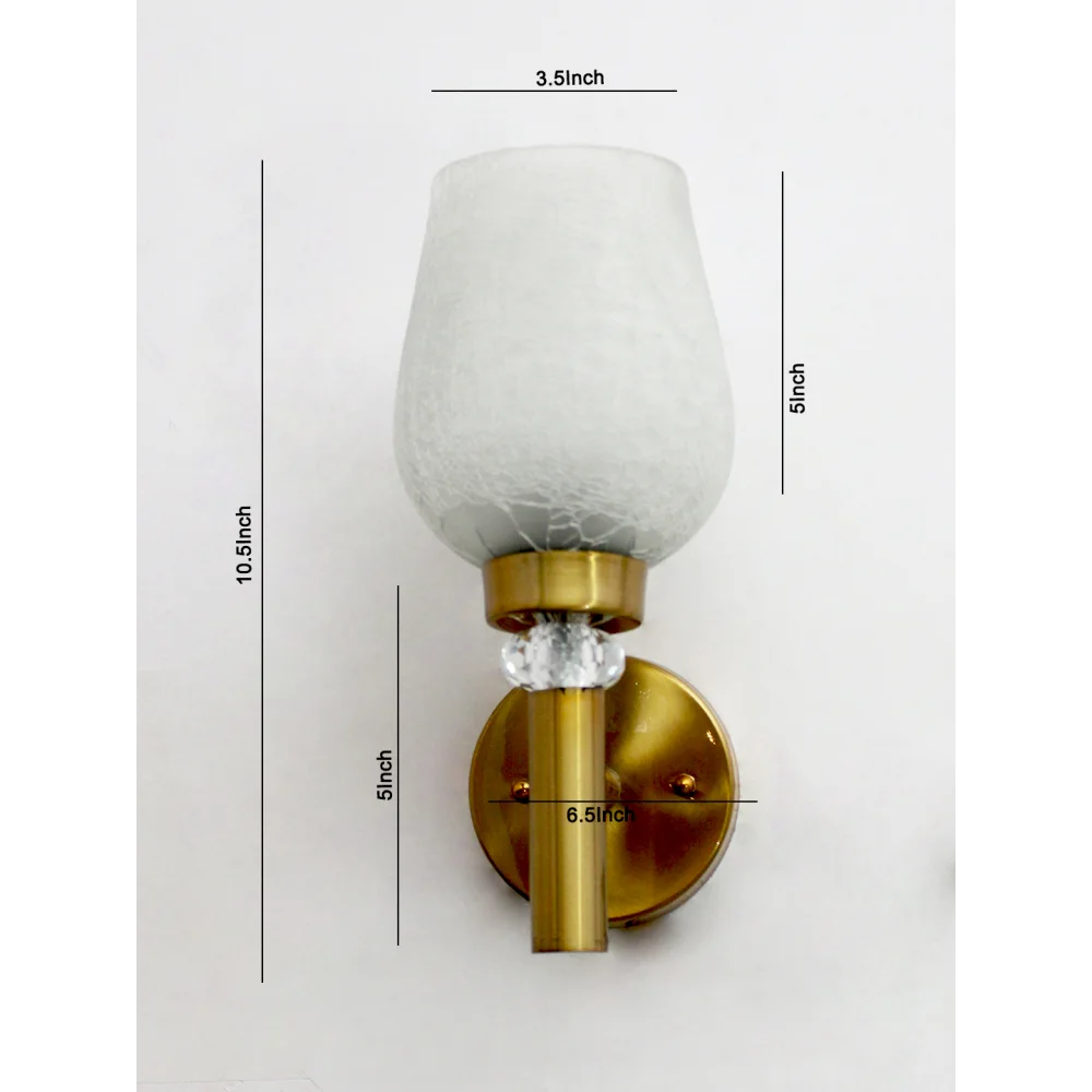 Elegant Vintage Wall Sconce Light with Frosted Glass | SKE-140041_CWG