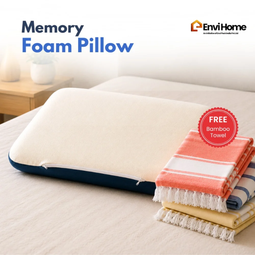 Memory Foam Pillow (With FREE Bamboo Towel)