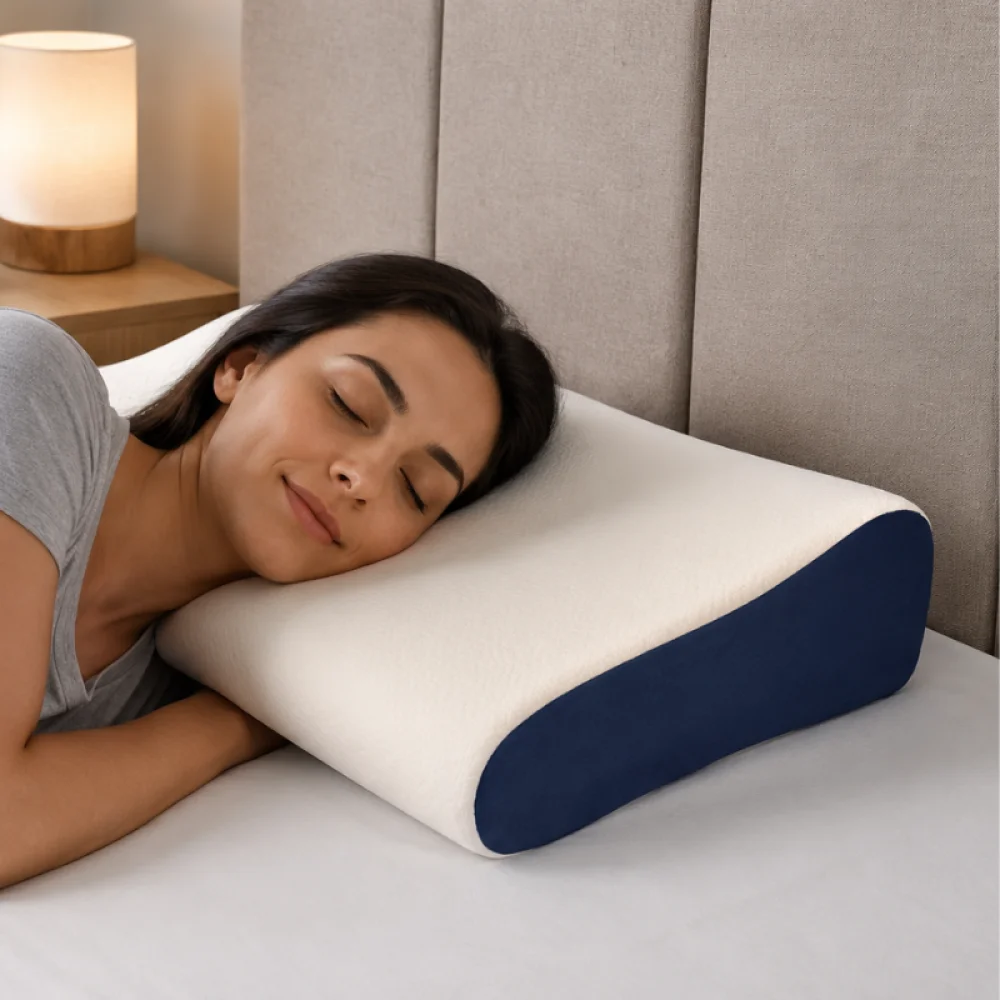 Ergonomic Contour Pillow Design For Cervical Support (Pack Of 1)