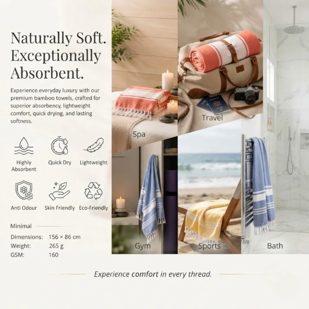 Ultra-Soft Bamboo Bath Towel – (Pack of 1)