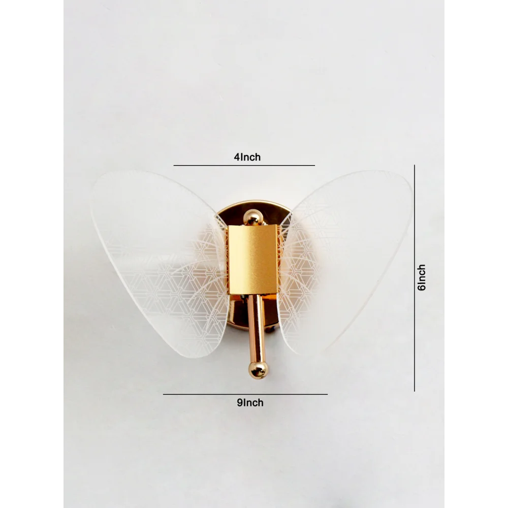 Luxury Butterfly LED Wall Light with Gold Finish and Transparent Honeycomb Wings | SKE-140052_LEDBF