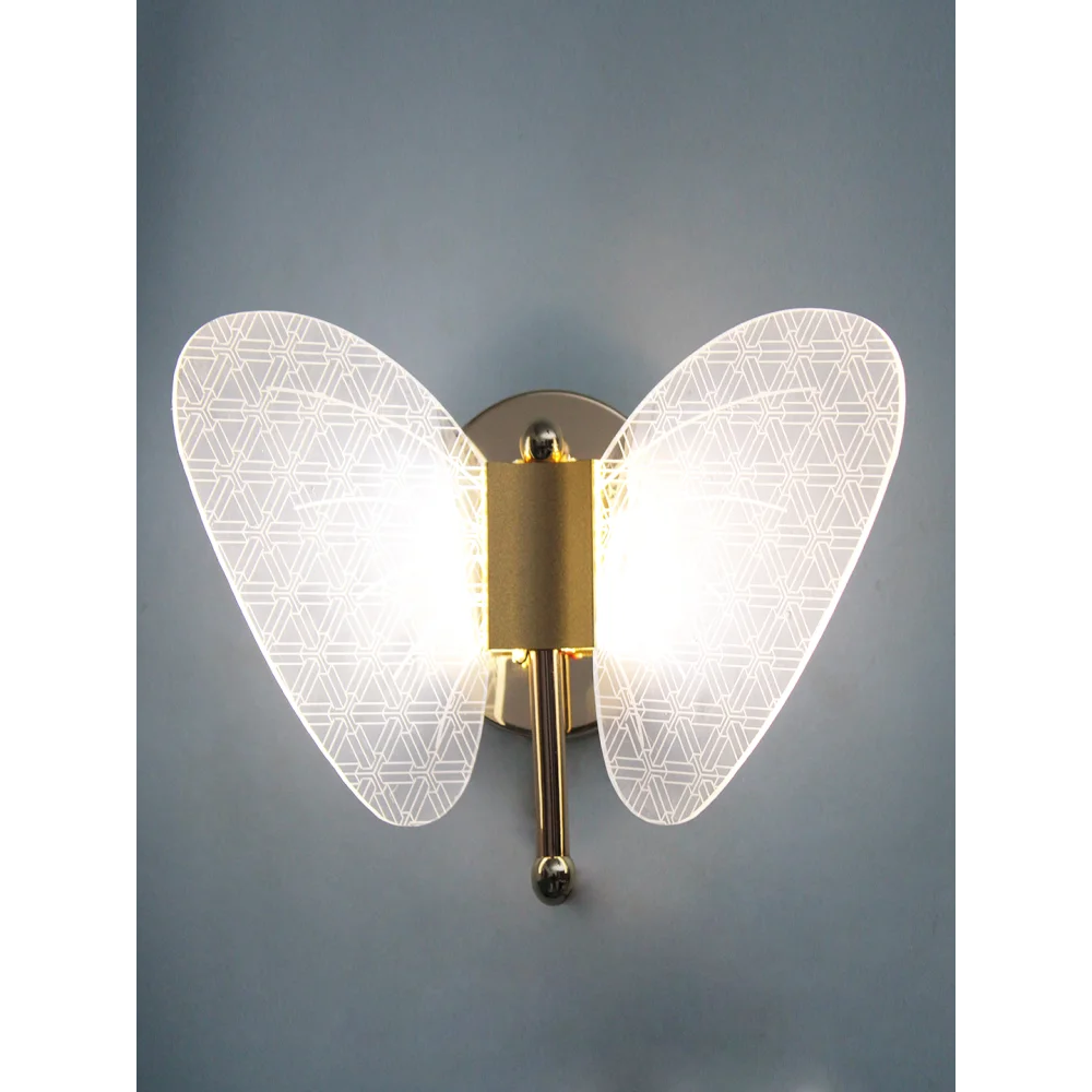 Luxury Butterfly LED Wall Light with Gold Finish and Transparent Honeycomb Wings | SKE-140052_LEDBF