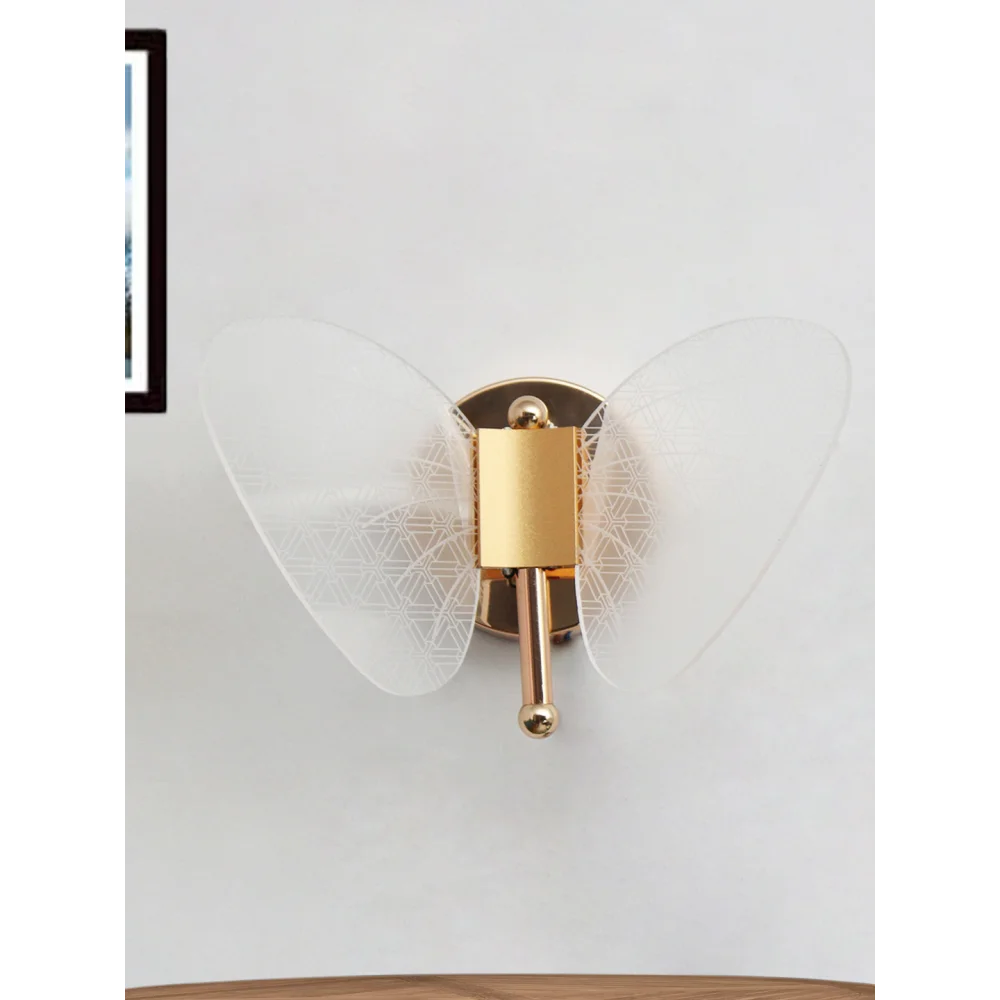 Luxury Butterfly LED Wall Light with Gold Finish and Transparent Honeycomb Wings | SKE-140052_LEDBF