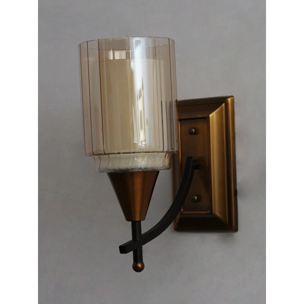 Modern Antique Finish Wall Light with Clear Glass for Bedroom | SKE-140051