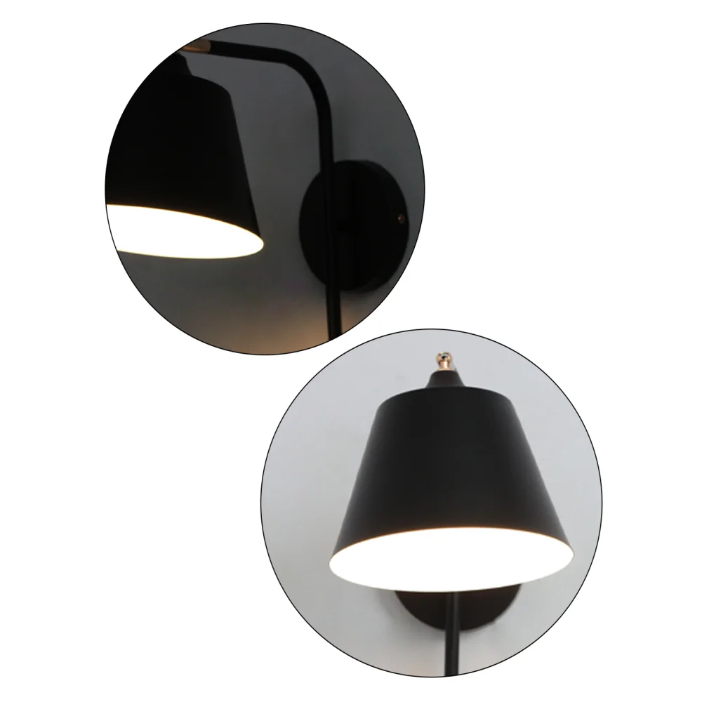 Modern Black Wall Light with Adjustable Shade for Living Room | SKE-140049