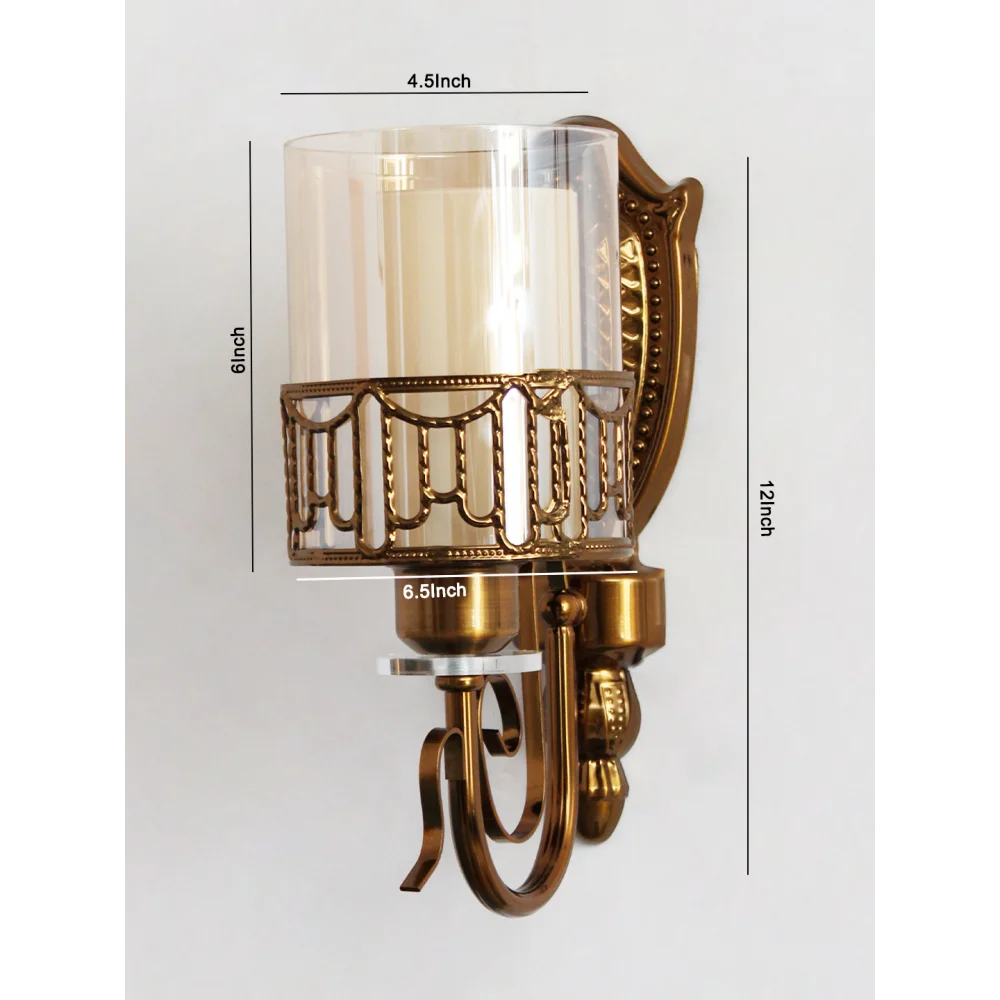 Luxury Golden Finish Wall Sconce with Ornate Design | SKE-140048