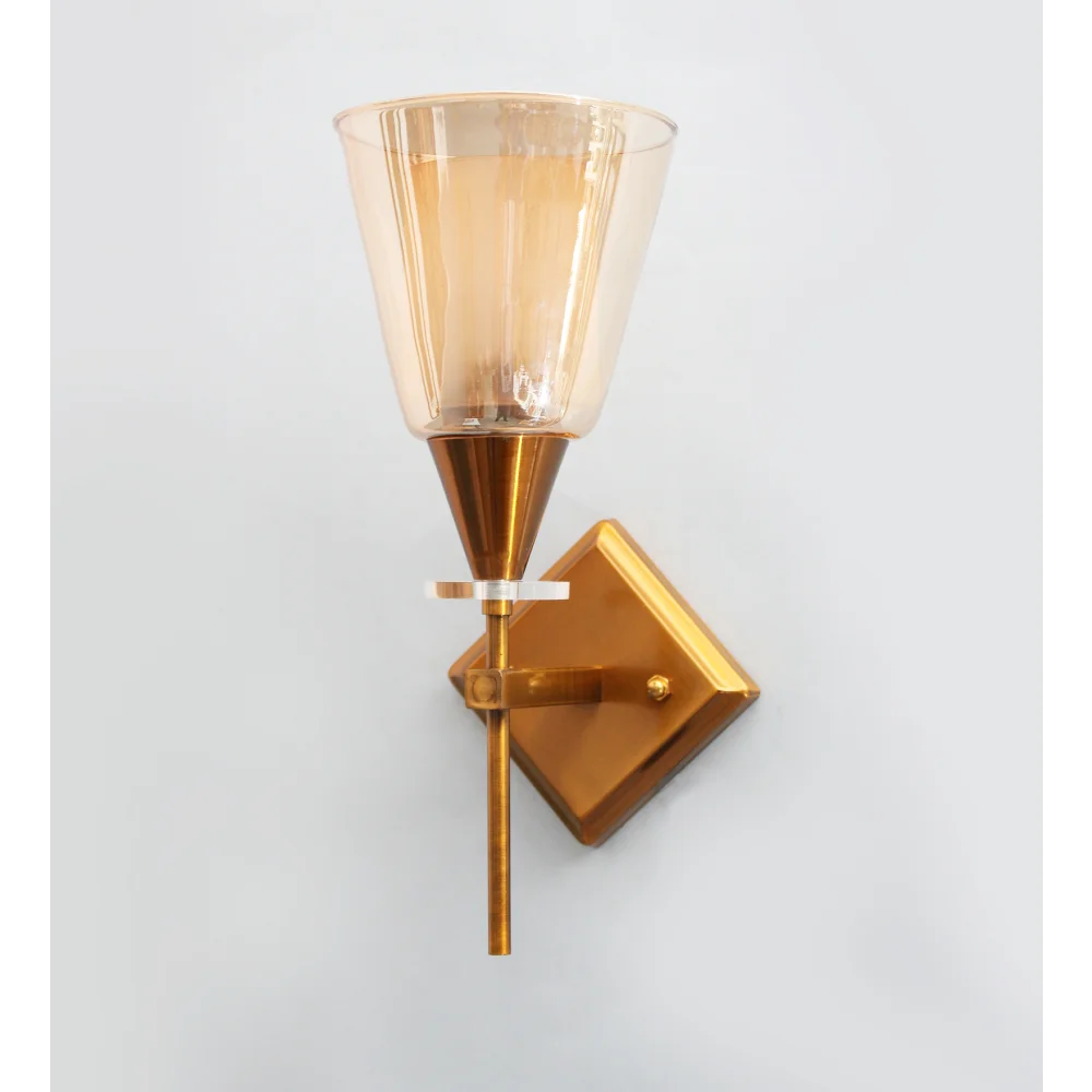 Vintage Brass Wall Sconce with Double Shaded Glass | SKE-140033_VBWS