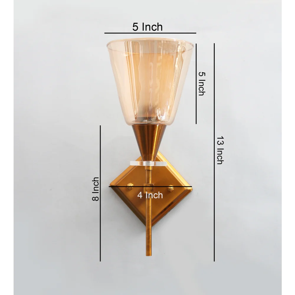 Vintage Brass Wall Sconce with Double Shaded Glass | SKE-140033_VBWS