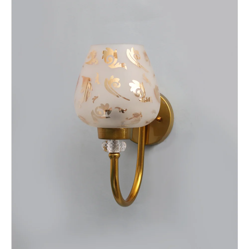 Elegant Vintage Wall Light with Floral Design Glass | SKE-140043