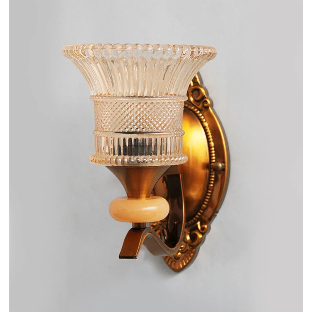 Antique Gold Wall Sconce with Crystal Pendant | SKE-140039-AGWS
