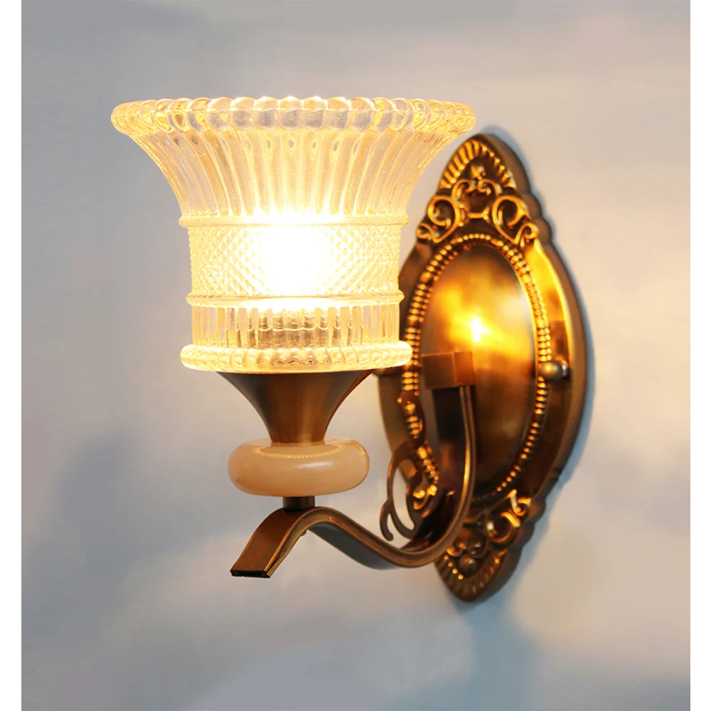 Antique Gold Wall Sconce with Crystal Pendant | SKE-140039-AGWS