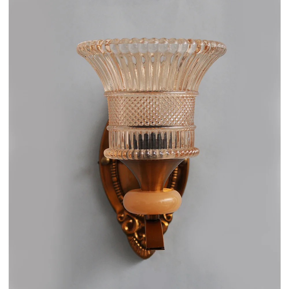 Antique Gold Wall Sconce with Crystal Pendant | SKE-140039-AGWS
