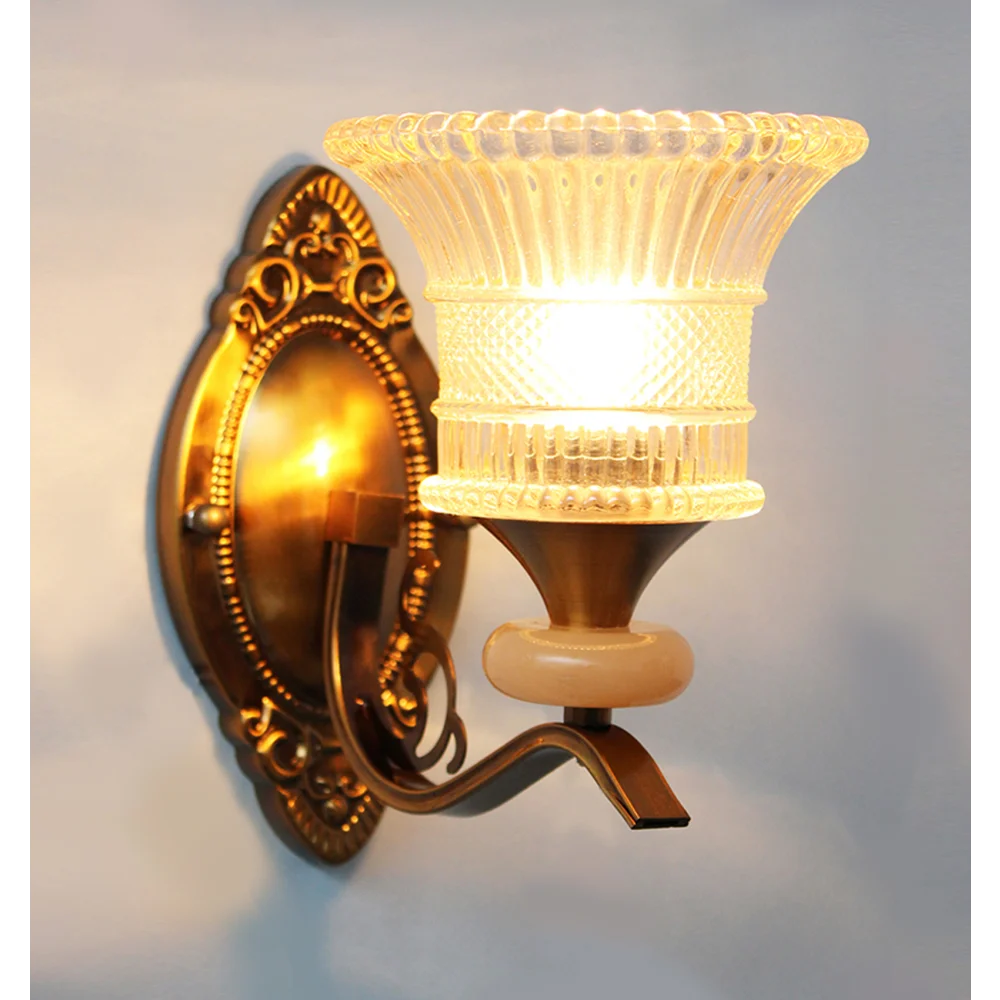 Antique Gold Wall Sconce with Crystal Pendant | SKE-140039-AGWS