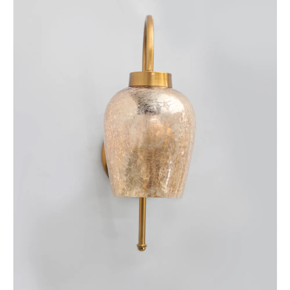 Vintage Gold Pearl Drop Wall Sconce with Crackled Glass | SKE-140012-VGPD