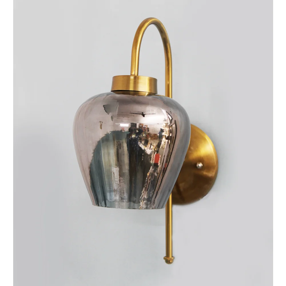 Vintage Gold Finish Wall Light with Smoked Glass | SKE-140012-VGFW