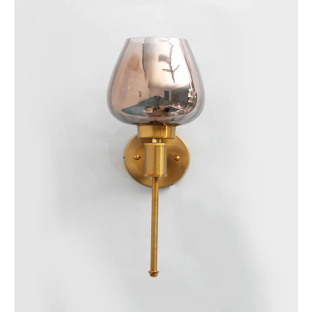 Modern Gold Finish Wall light with Smoky Glass | SKE-140010-MGFW