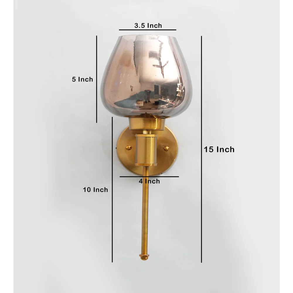 Modern Gold Finish Wall light with Smoky Glass | SKE-140010-MGFW