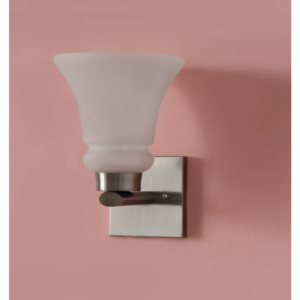 Classic Wall Sconce Chrome Finish With White Frosted Glass | SKE-140028_CWLC