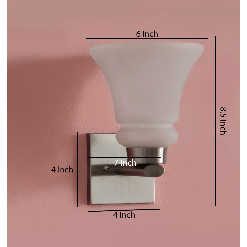 Classic Wall Sconce Chrome Finish With White Frosted Glass | SKE-140028_CWLC