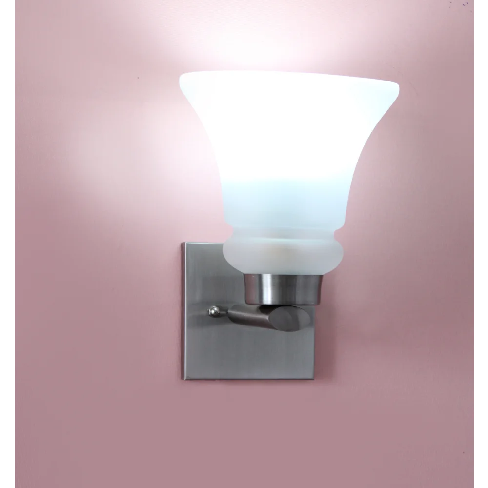 Classic Wall Sconce Chrome Finish With White Frosted Glass | SKE-140028_CWLC