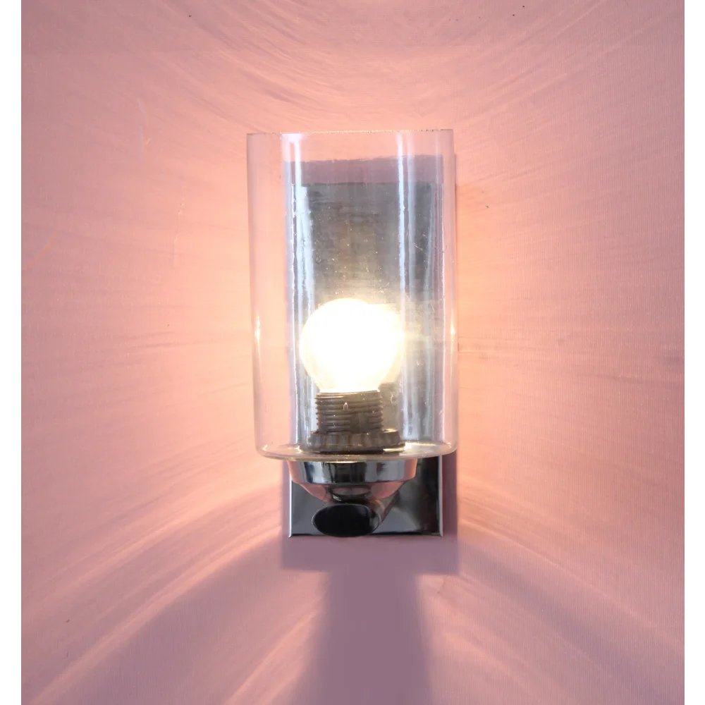 Fancy Wall Light Chrome Finish With Crystal Clear Glass | SKE-140028_FWL
