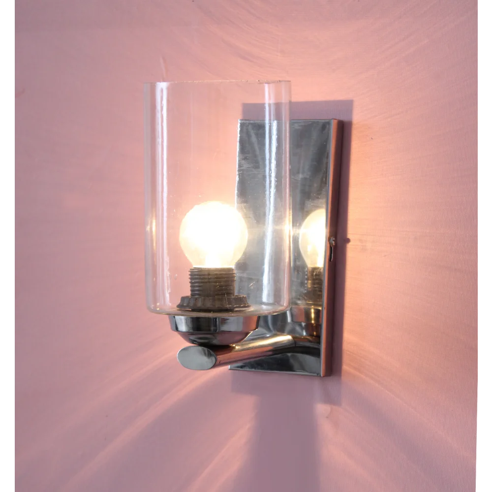 Fancy Wall Light Chrome Finish With Crystal Clear Glass | SKE-140028_FWL