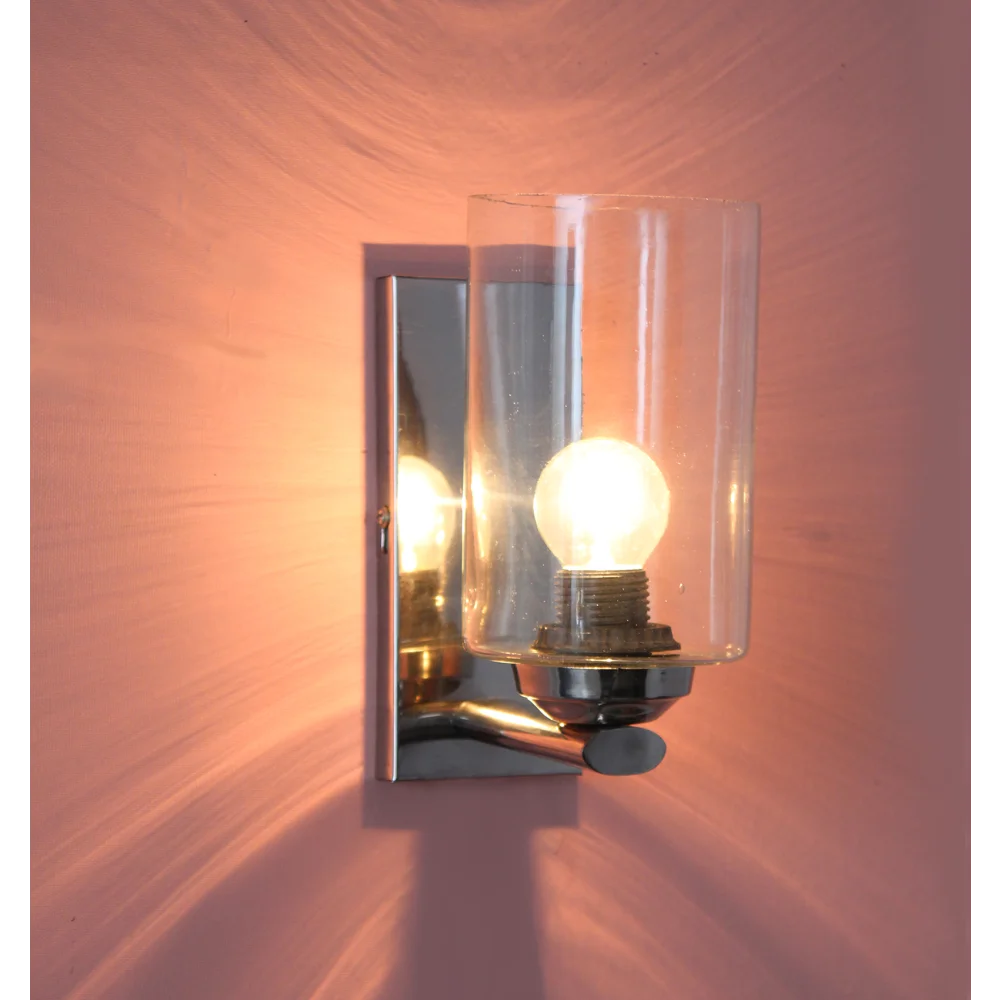 Fancy Wall Light Chrome Finish With Crystal Clear Glass | SKE-140028_FWL