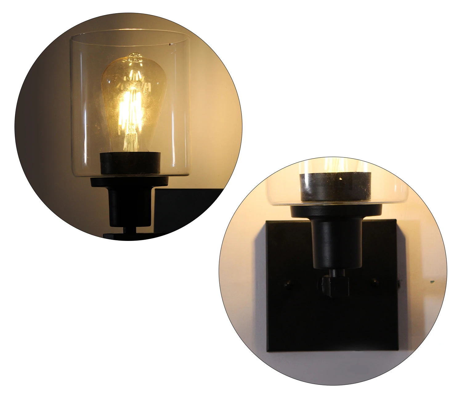Mate Black Wall Sconce with Clear Glass Shade | SKE-140029