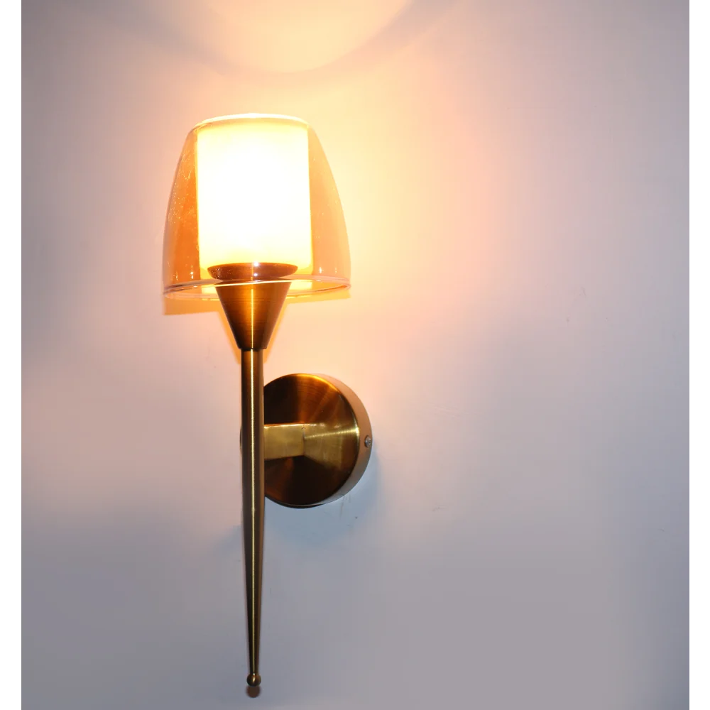 Antique Brass Wall Sconce with Double Shaded Glass | SKE-140023 DSWS